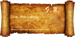 Ihm Marianna névjegykártya